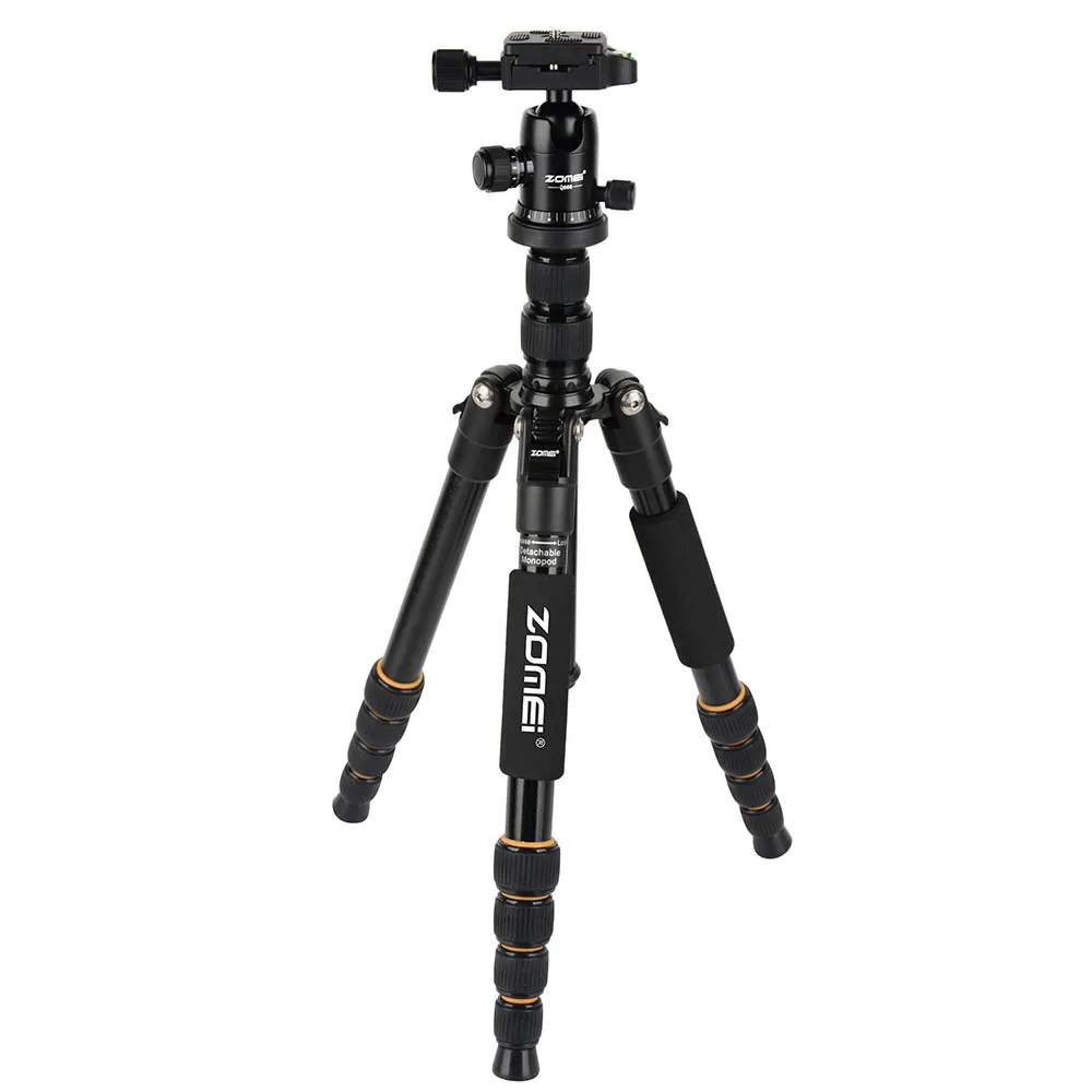 Zomei Q666 Professional Tripod For DSLR Camera Ball Head Tripod Monopod Compact Travel Camera Tripod for Canon Nikon Sony SLR