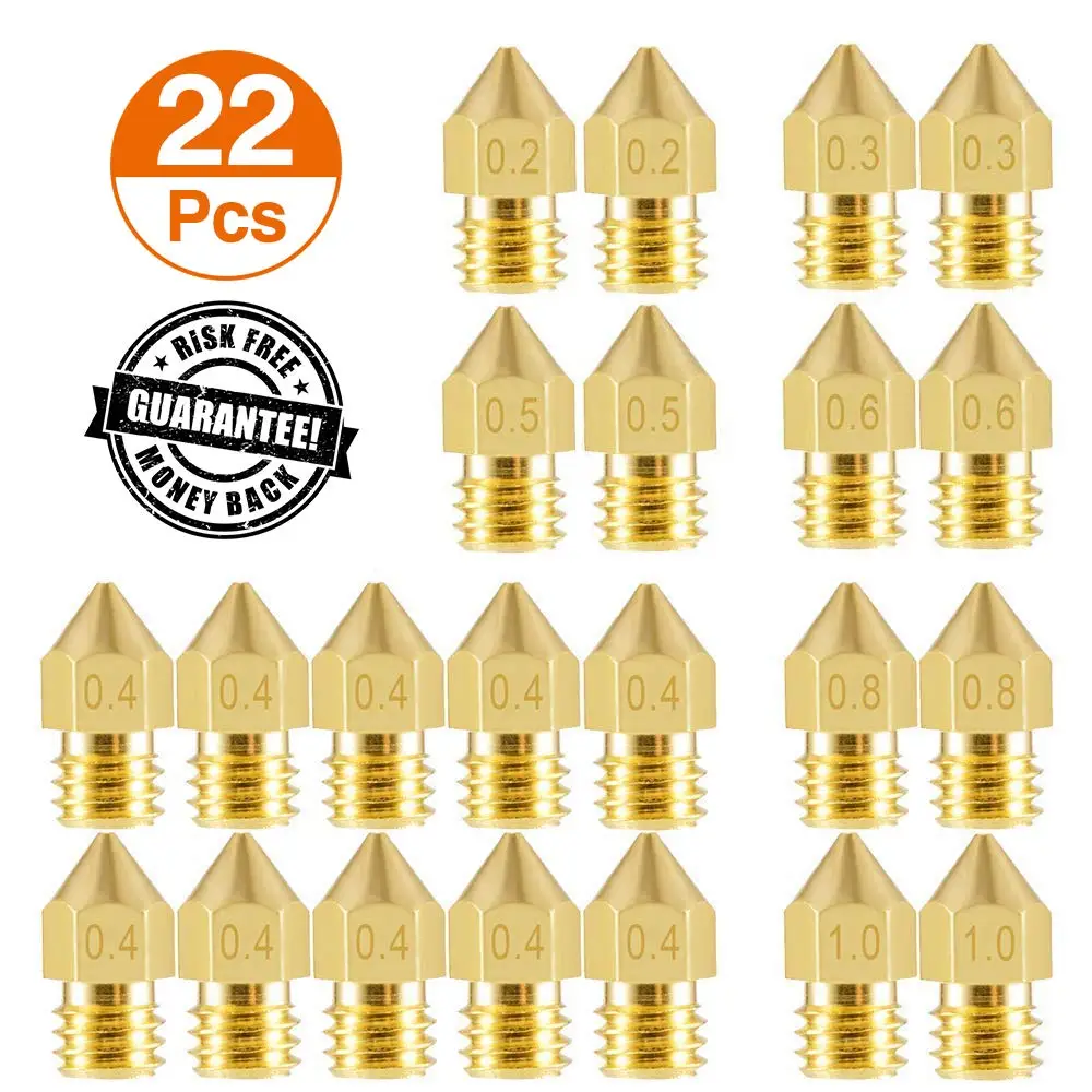 

3D Printer Nozzles MK8 Extruder Nozzle Extruder Print Head 1.75mm for 3D Printer Anet A8 Makerbot MK8 Creality CR-10 Ender 3