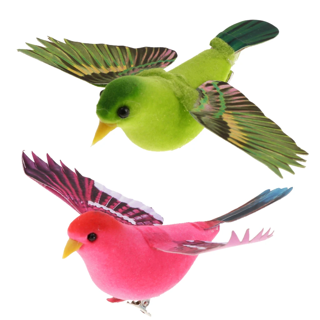 Spreading Winds Artificial Feathered Foam Birds Home Garden Sculptures Wedding Decor Home Garden Decorations