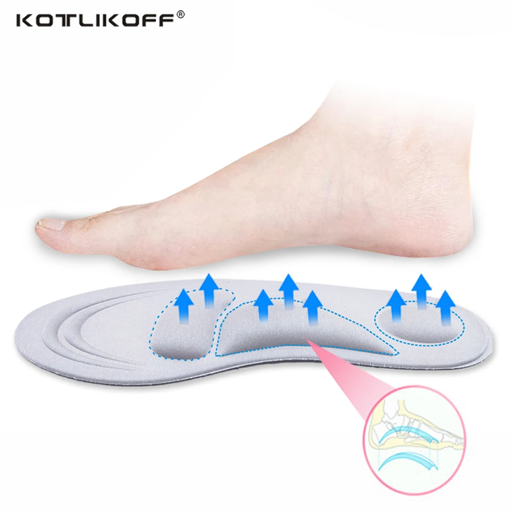 KOTLIKOFF – semelles orthopédiques 4D en mousse à mémoire de forme, Support de voûte plantaire pour chaussures, soins des pieds plats, semelles orthopédiques