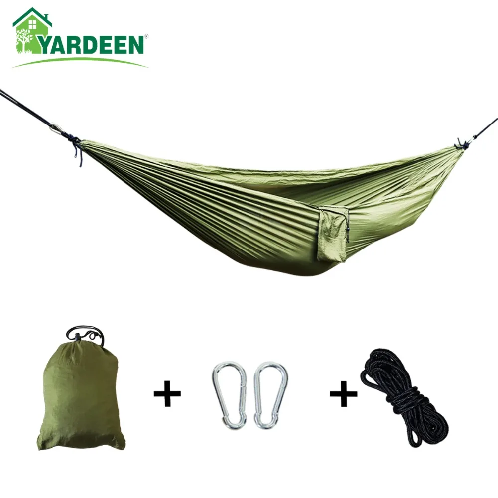 Single & Double Camping  with Hammock Tree Straps 260*140cm Portable Parachute Nylon  for Backpacking Travel