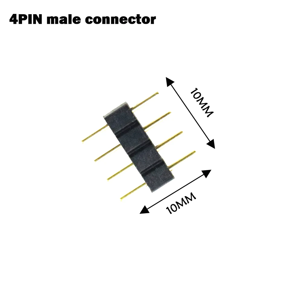 10pcs 4Pin RGB Connector Adapter needle Female/male type double 4pin,For RGB 5050 3528 LED Strip lights insert led accessories