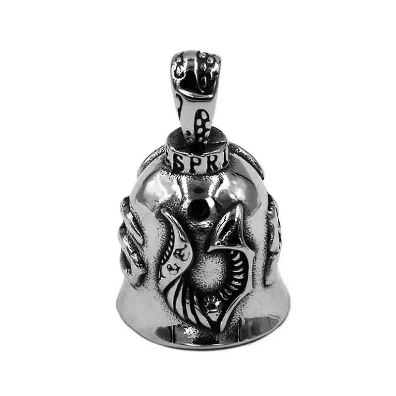 Classic Biker Eagle Wings Bell Pendant Stainless Steel Jewelry Christmas Gift SWP0507