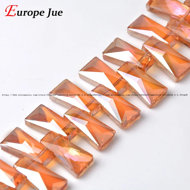 Long square Faceted Austrian crystal beads 50pcs 20*10*7mm rectangle glass beads for jewelry making bracelet DIY Free shipping