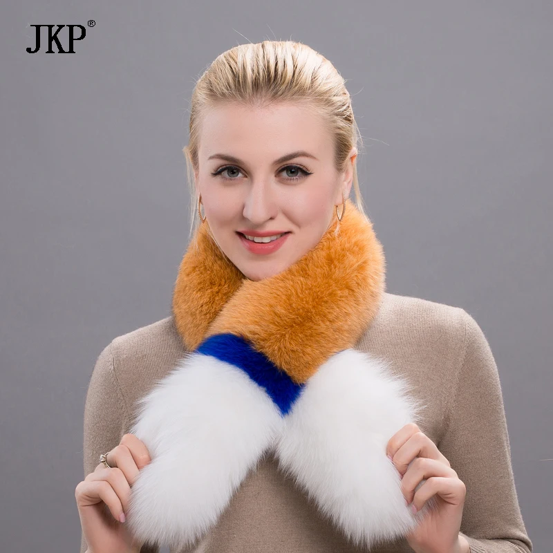 

JKP new natural fox fur women's collar scarf casual natural fox fur scarf a variety of colors with collar women's clothing HW-08