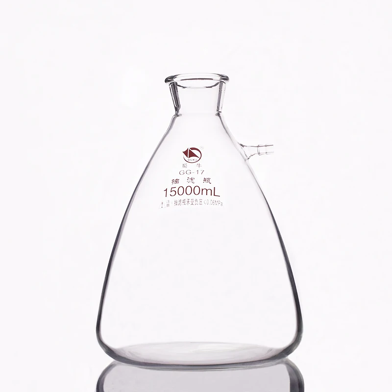 Filtering flask with side tubulature,Capacity 15000ml,Triangle flask with tubules,Filter Erlenmeyer bottle