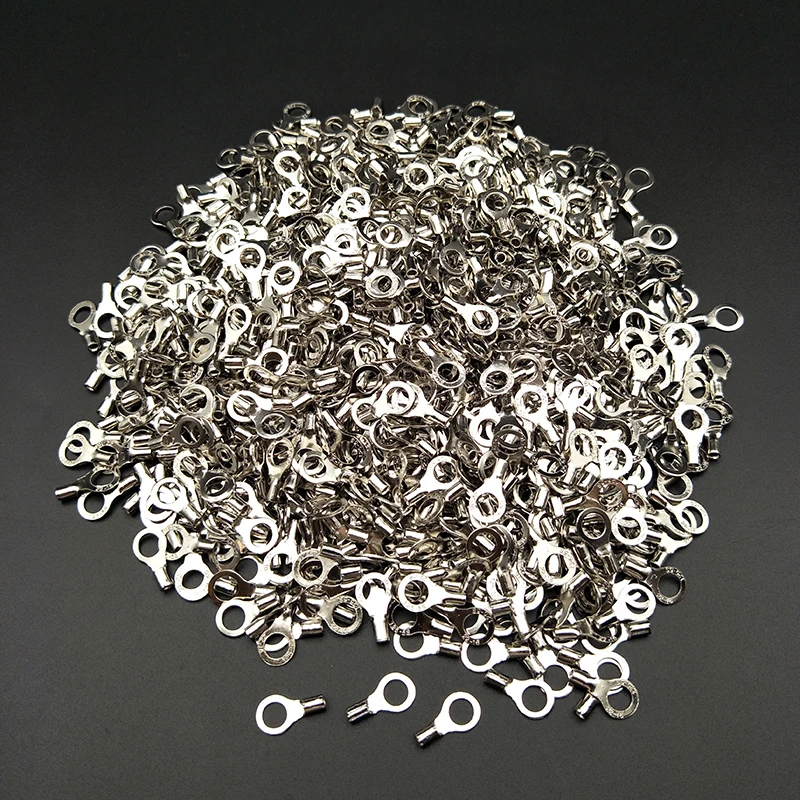 1000 Pcs RNB1.25-5 Ring Tongue Type Non Insulated Crimp Terminals Wire Connector for AWG 22-16 Free shipping