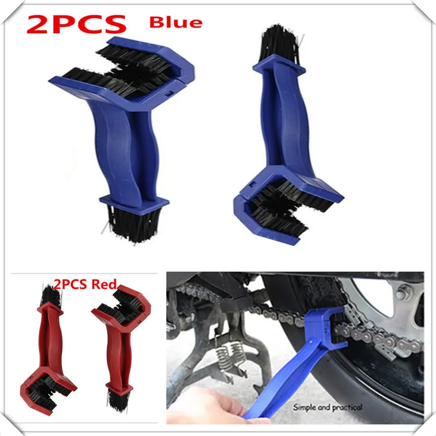 

2pcs Scrubber Motorcycle blue bike set kit Gear Chain Brush Cleaner Tool For YAMAHA WR250R X SEROW225 250 TTR125 L E TTR250