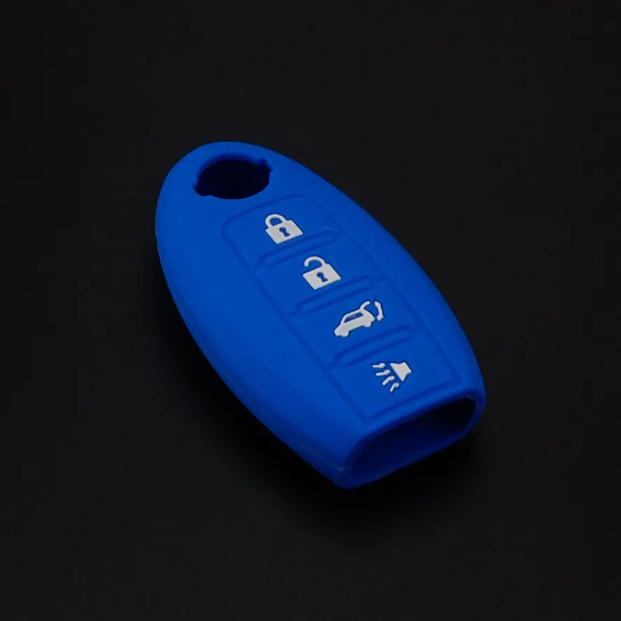 BBQ@FUKA 50PCS Mix color Silicone Cover Holder Shell Bag fit for Maxima Sentra Altima Smart remote Key case Fob 4 Button