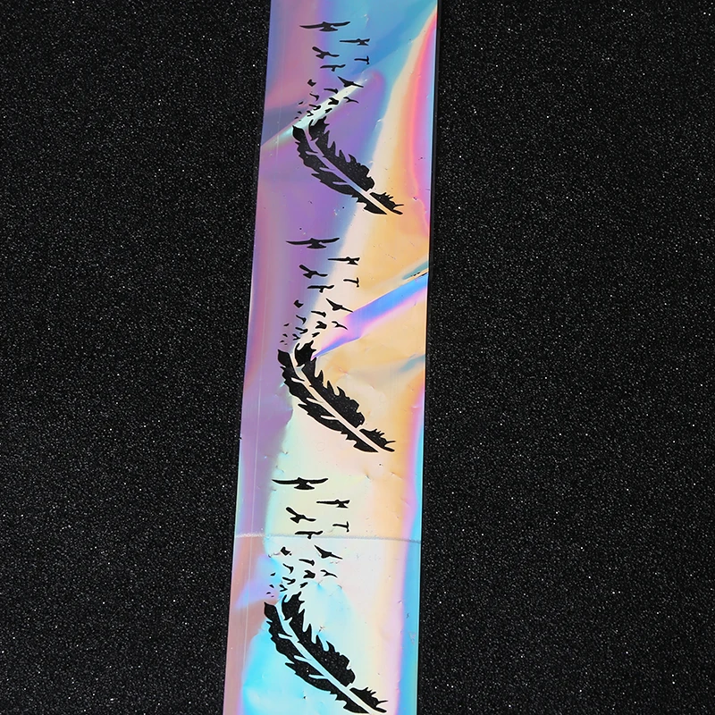 1Pcs 100*4cm Geese Feather Pattern Laser Design Nail Foils Transfer Foil  Manicure DIY Image Nail Sticker Tool