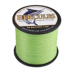 Hercules  Carp Fishing Line 8X Multifilament Wire Braid Line Cord 300-2000M Fluorescent Green PE Fishing Line 8 strands Cord