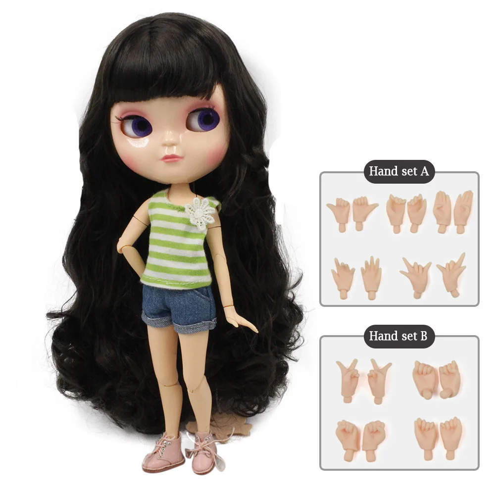 

ICY DBS doll small breast azone body black hair with bangs natural skin 30cm with hand set No.280BL950