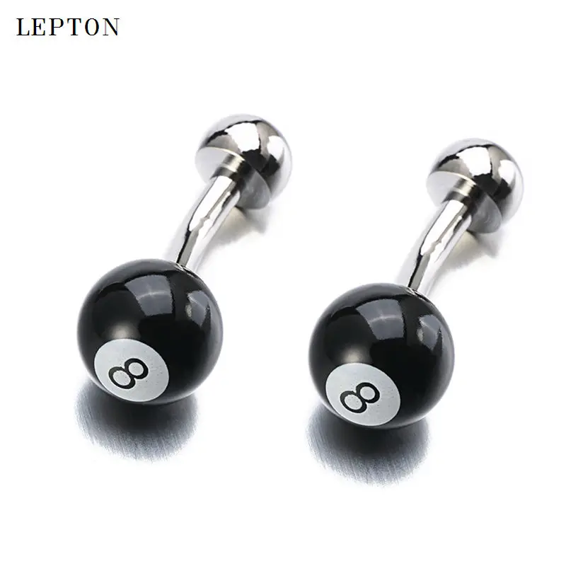 Mens jewelry bLACK 8 bALL cufflinks hot sale sport design black color 8 design Cuff links for men shirt cuff cufflink gemelos