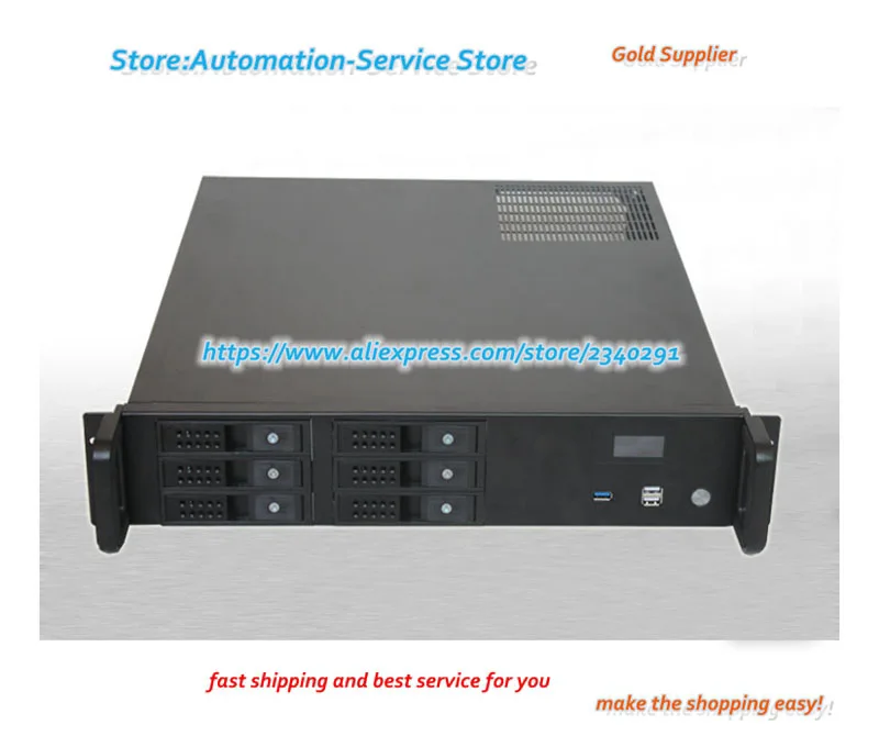 R2U480-6 Installed M-ATX Hot Plug LCD Real-Time Monitoring USB3.0 2U Server Chassis