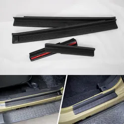 YAQUICKA 4pcs Black ABS Non-slip Door Sill Entry Guards Strips Scuff Plates Protector Cover Trim For Jeep Wrangler JK 4 Doors
