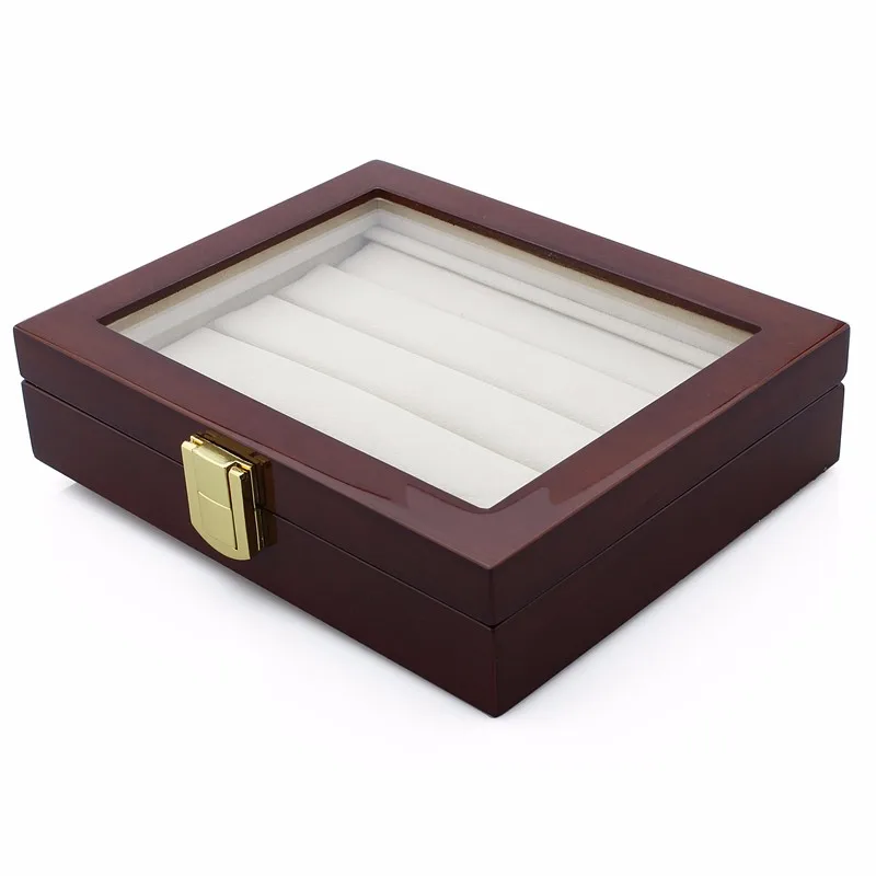 HAWSON-caja de exhibición de madera marrón oscuro, almacenamiento de joyas de lujo, el mejor regalo para marido, cumpleaños, organizador de joyas