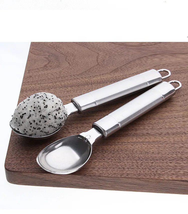 1PC Stainless Steel Ice Cream Scoop Ice Ball Maker Frozen Yogurt Cookie Dough Meat Balls Rice Dishes Ice Cream Spoon Tool KX 257