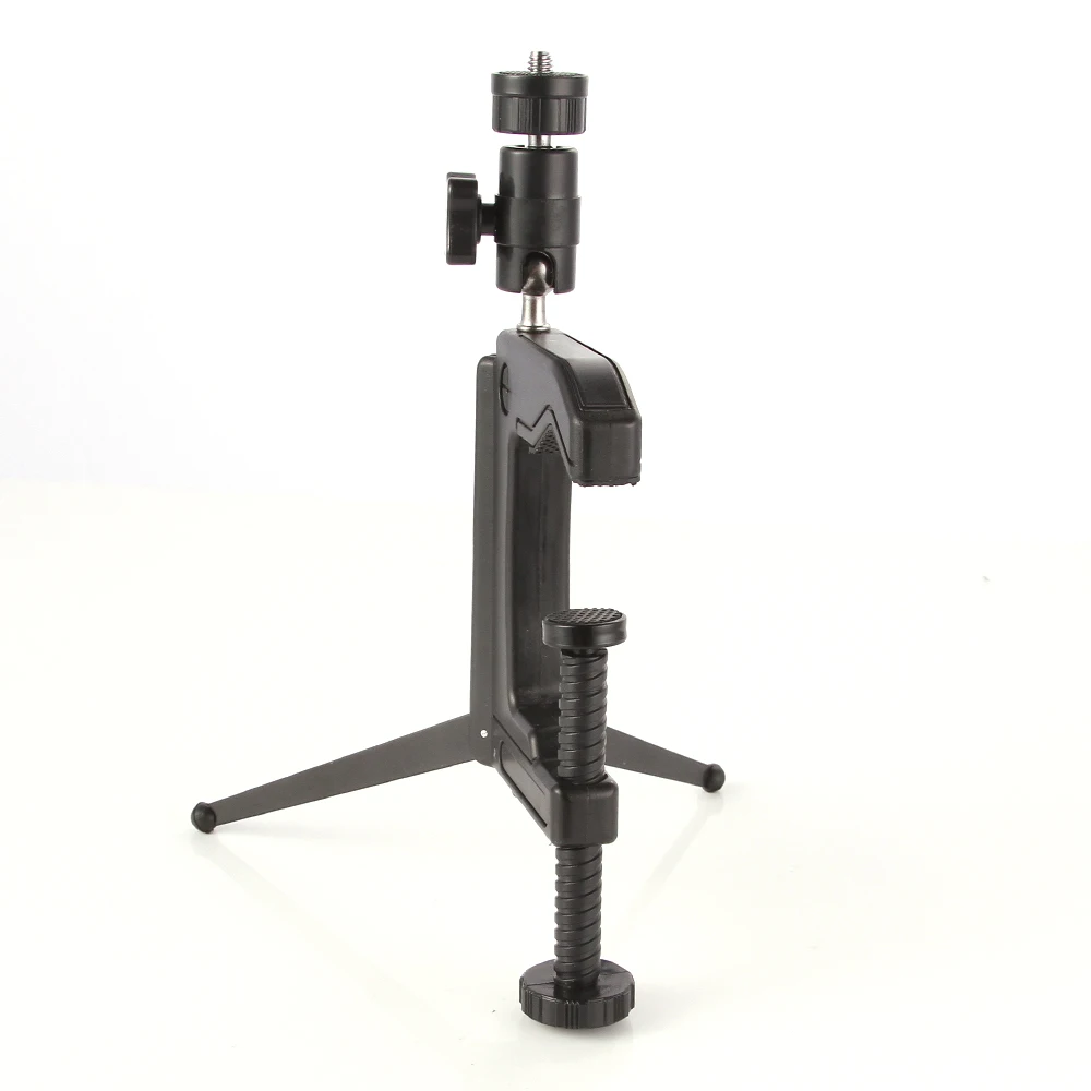 Mini Portable Swiveling Ball head C-Clamp Tripod Stand Desktop for Camera DSLR DV