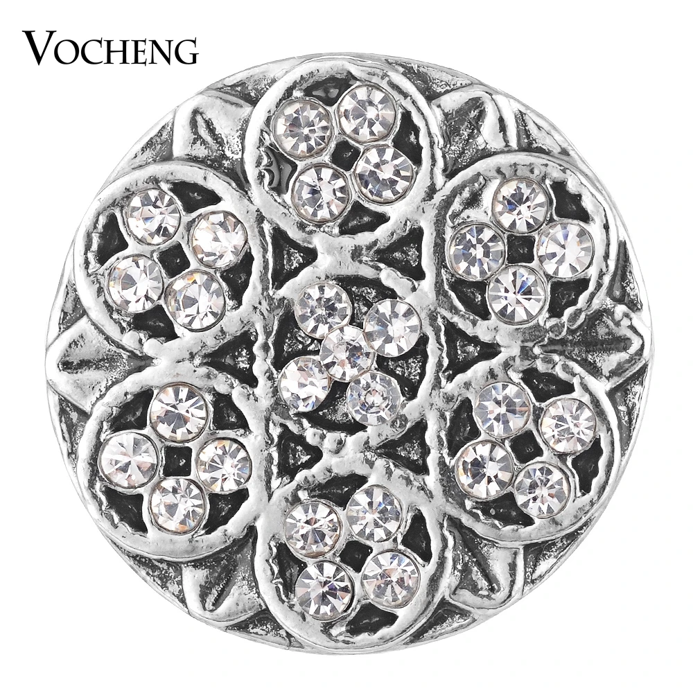 Vocheng Snap Charms Inlaid Crystal 18mm Vintage Bronze Button 2 Colors Vn-1416