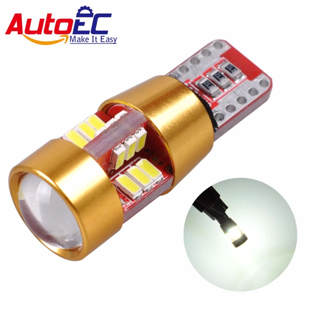 AutoEC 50X New 6 colors T10 Canbus W5W 194 No error Nonpolarity 27 SMD 3014 LED W5W Wedge Light White Ice Blue Pink 12V #LB188