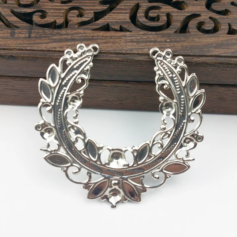 20pcs 45mm Filigree flower  Wraps Metal Charms For Embellishment Scrapbook  DIY Jewelry Metal Craft  Wraps Box decoration