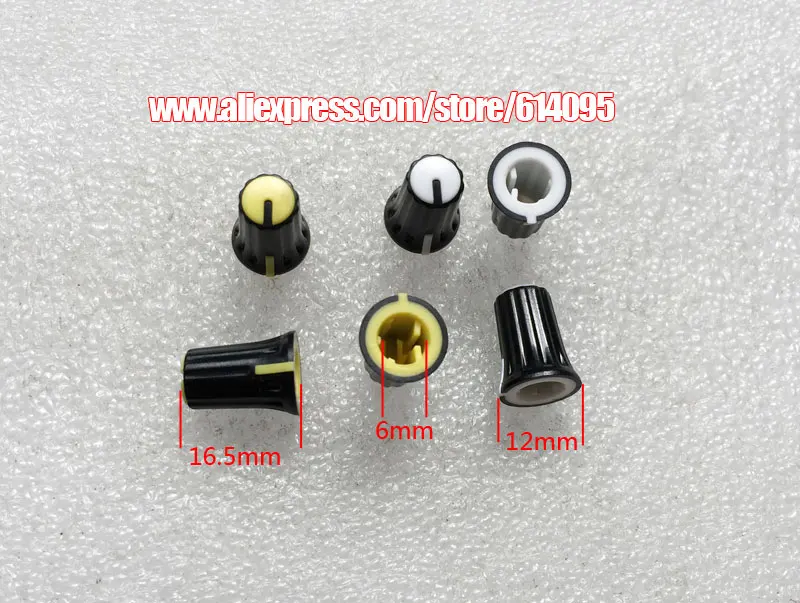 40pcs 90 degree indication rotary potentiometer plastic knob cap / Mixer disc player equalizer half shaft knob 16.5mm*12mm