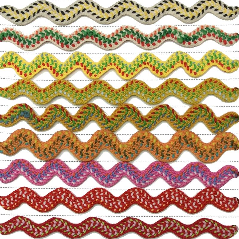 ZERZEEMOOY 8-10mm 30y/lot Zig zag Lace Ric rac Lace Ribbon Tape DIY Handmade Patchwork Craft Decorationcrafting Trim golden wave