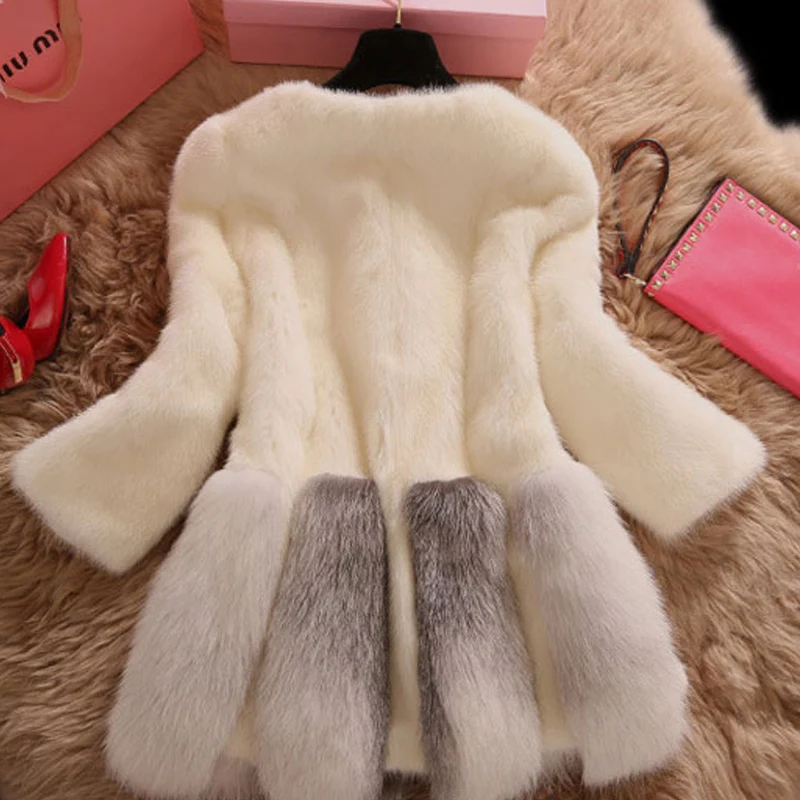 Faux Fur Coat for Women, Top Lined Imitation Fur Coat, New Winter Clothing Fashion, Whole Mink Fur Coat, Patchwork Coats