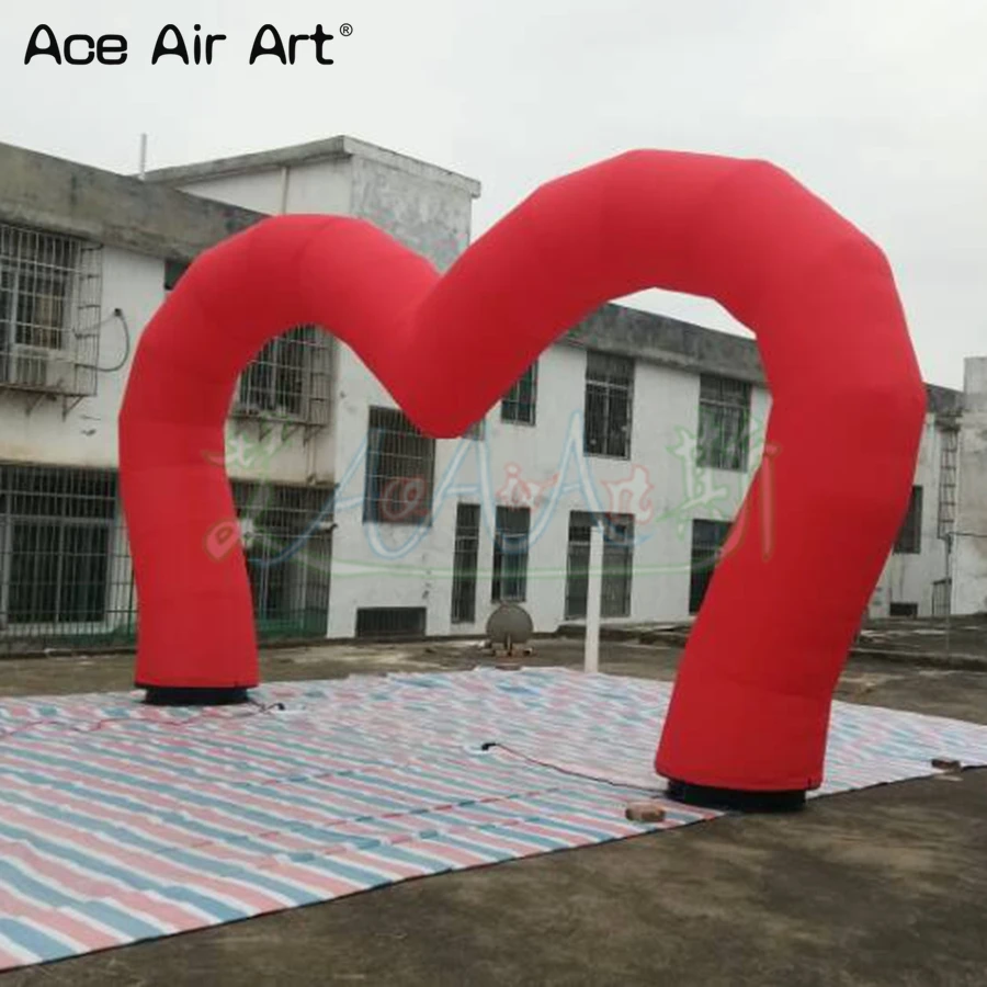 Nice Red Free Standing Inflatable Heart Shaped Arch Inflatable Love Heart Shaped Archway For Wedding/Valentine'S Day Decoration