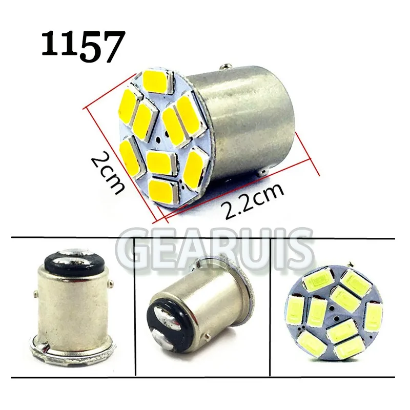 10X Car LED 1157 BAY15D 9 SMD 5630 5730 P21/5W Car Brake light reverse light lamp white red yellow Ice Blue Green 12V