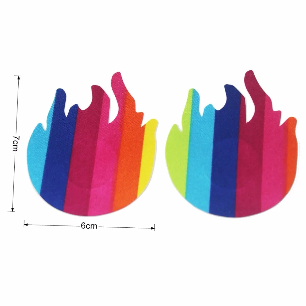 3 أزواج unbra ملصق النساء قوس قزح لاصق الحلمة يغطي منصات الجسم الثدي المتاح الحليب لصق مكافحة أفرغت الصدر الصدرية ملصق #4