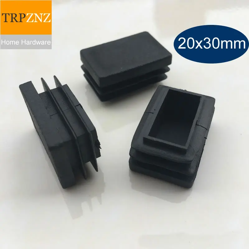 20*30mm,Black Square tube plug, plastic plug,Non-slip, Table chair  stool foot pad, Furniture foot support pipe inner plug