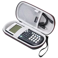 Ltgem Case Voor Texas Instrumenten TI-84, 89/83/Plus/Ce Grafische Rekenmachine-Inclusief Mesh Pocket.(Hard En Zwart)