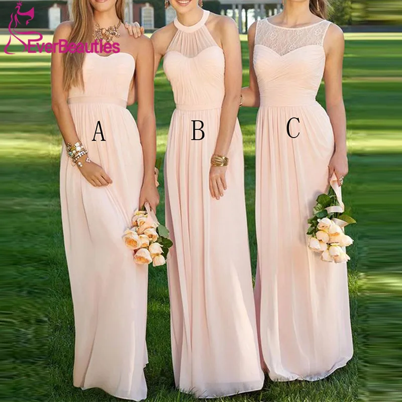 Frauen Licht Rosa Brautjungfer Kleid 2020 vestido de la dama de honor Party Kleid Hochzeit Prom Kleid für Brautjungfer