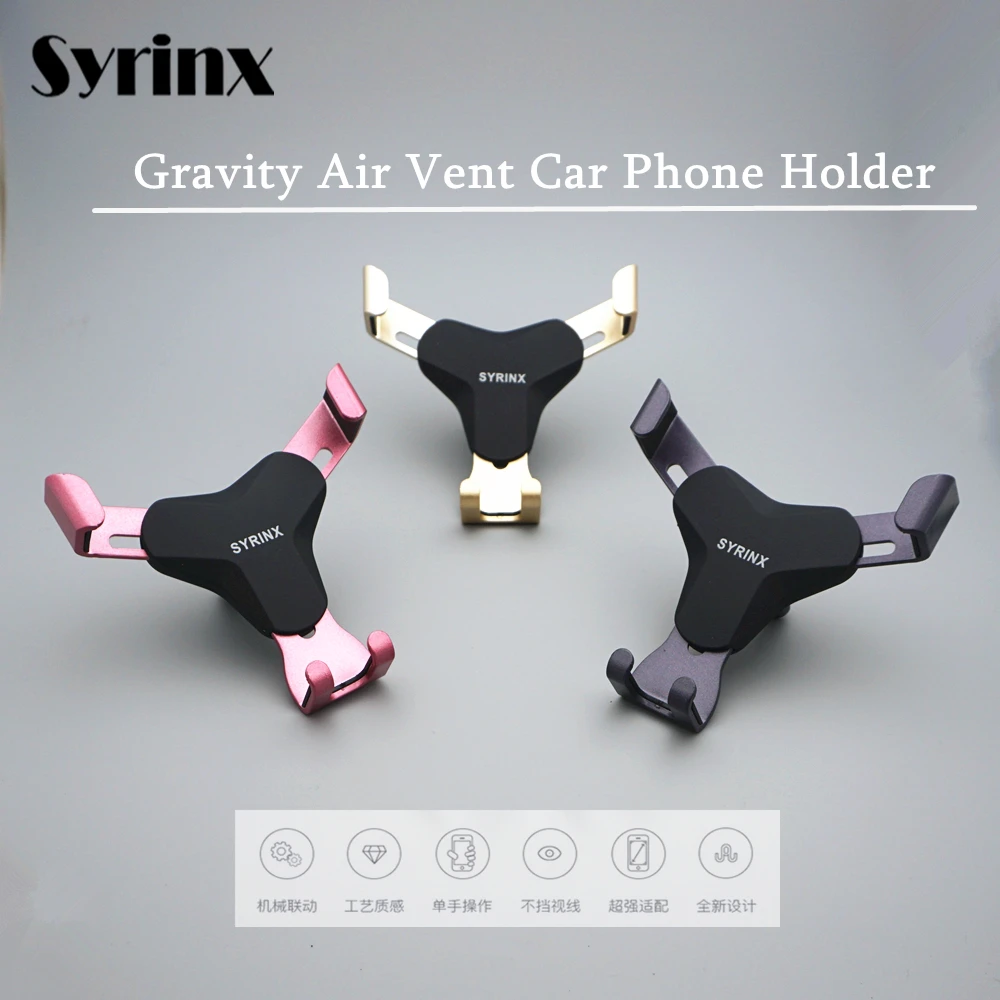 SYRINX Universal Air Vent in Car Mobile Phone Holder Stand For iPhone X XS For Dropshipping Smartphone No Magnetic Auto Support