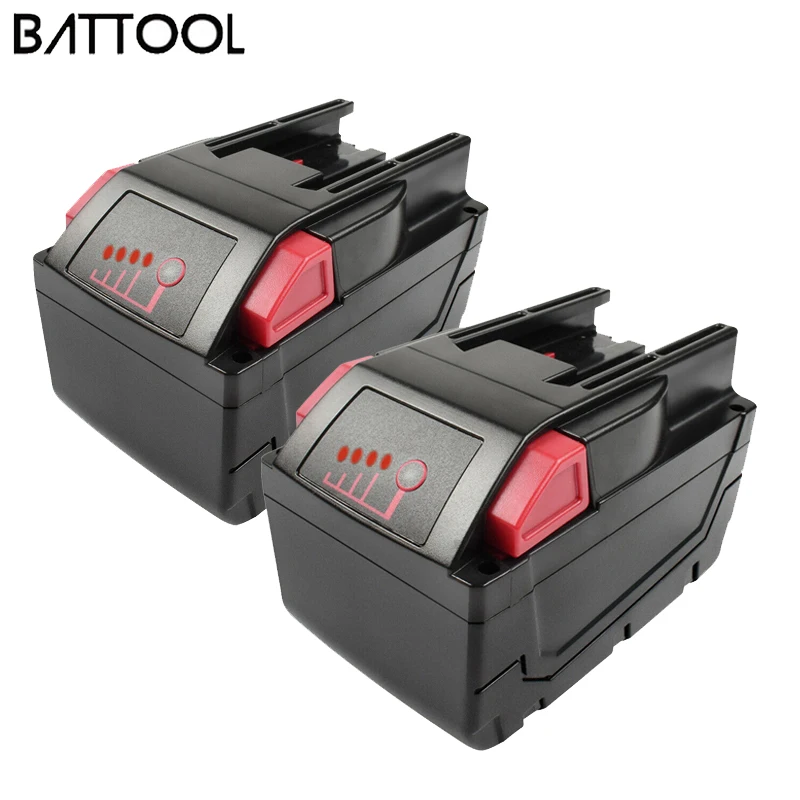 

Battool 28V 6.0Ah Li-Ion Replacement Battery For Milwaukee Tool 28V M28 48-11-2830 0730-20 0726-22 0780-20 with LED Batteries