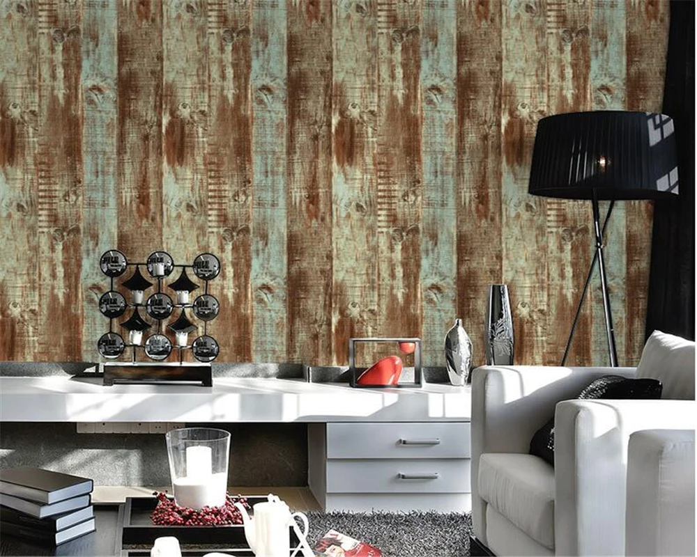 

Beibehang Nostalgic Retro Imitation Wooden Wallpaper Living Room Study TV Tea House Cafe Lounge Bar Background 3d Wallpaper Roll