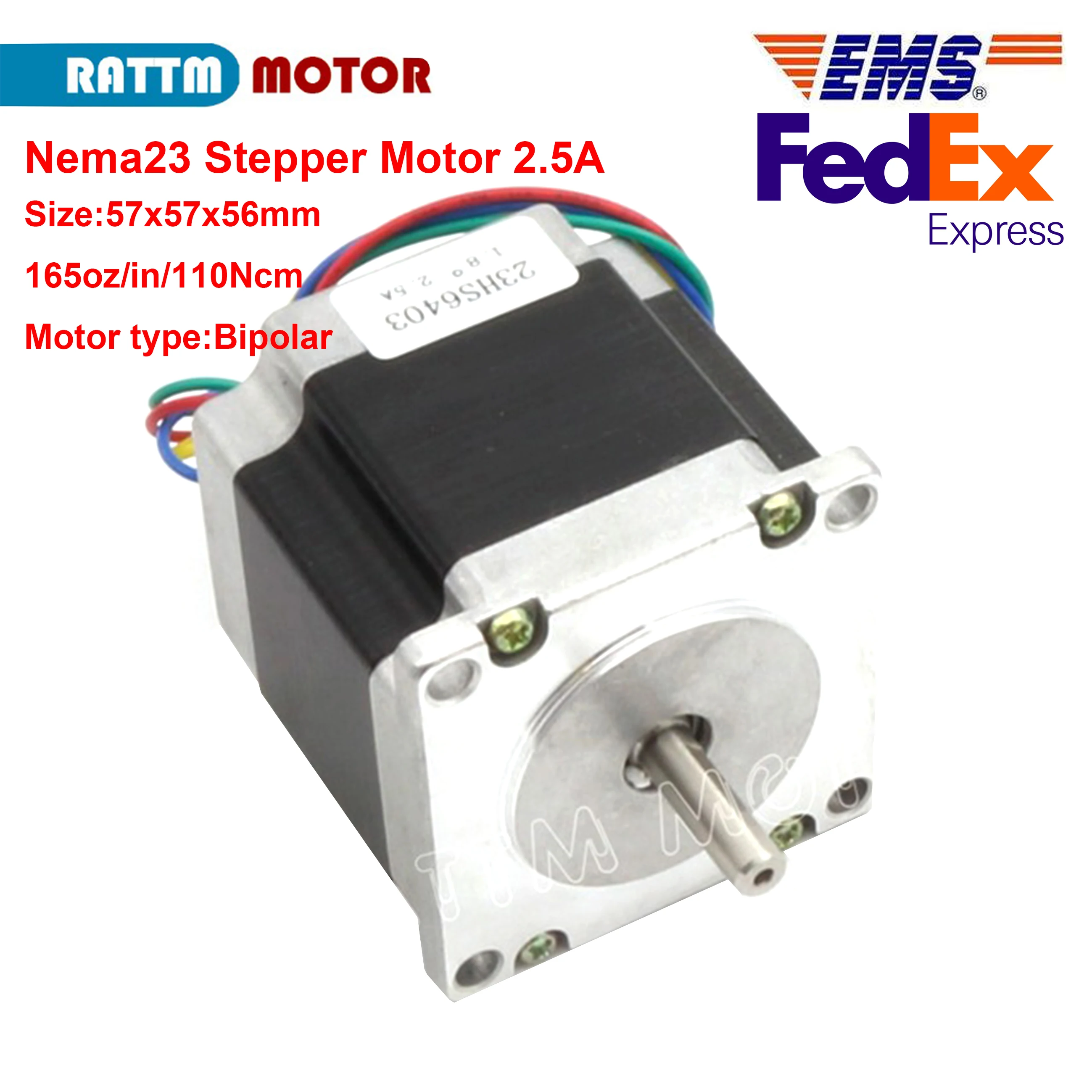 Nema 23 stepper motor 56mm 23HS6403 165Oz-in 2.5A 4 wires 3A for 3D printer parts CNC engraving machine