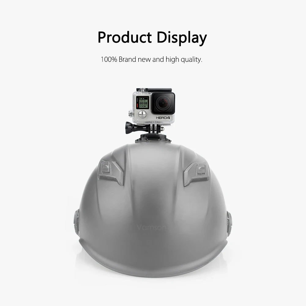 Vamson for GoPro 8 7 6 Accessories Helmet 360 Degrees Rotation Mount with Sticker For GoPro Hero 5 4 3+ SJ4000 for YI 4K VP111