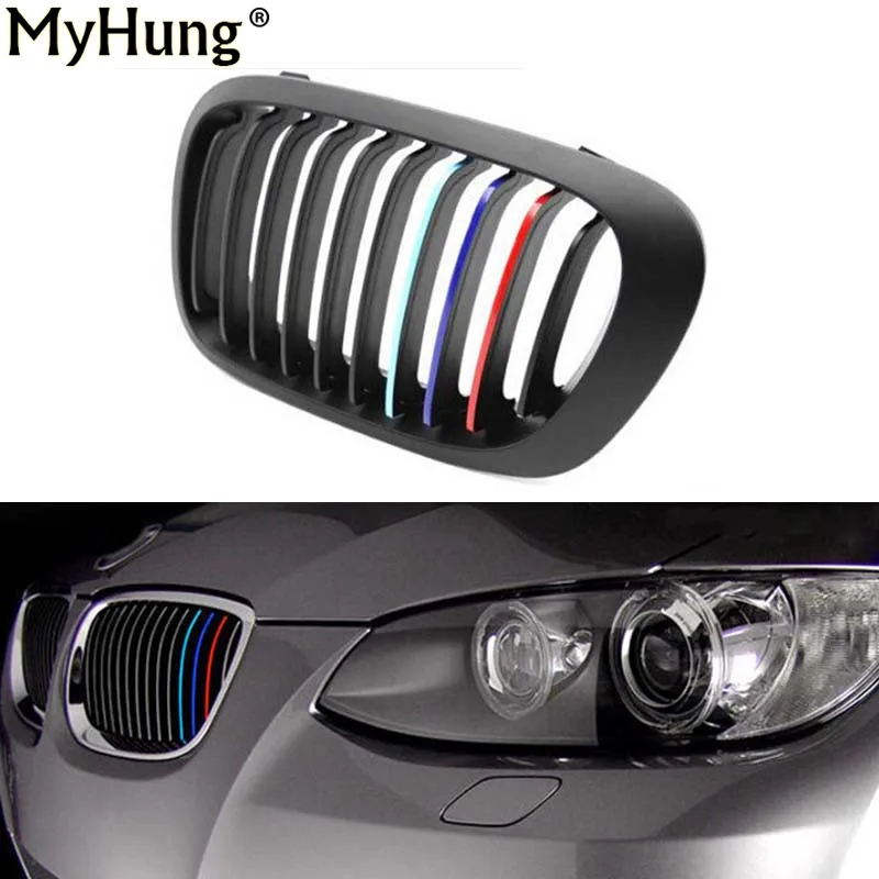 

22CM*0.5CM 3pcs Per Set PVC front Grill Stripes decals M power sport stickers for BMW M3 M5 M6 E46 E39 E60 E90 car styling
