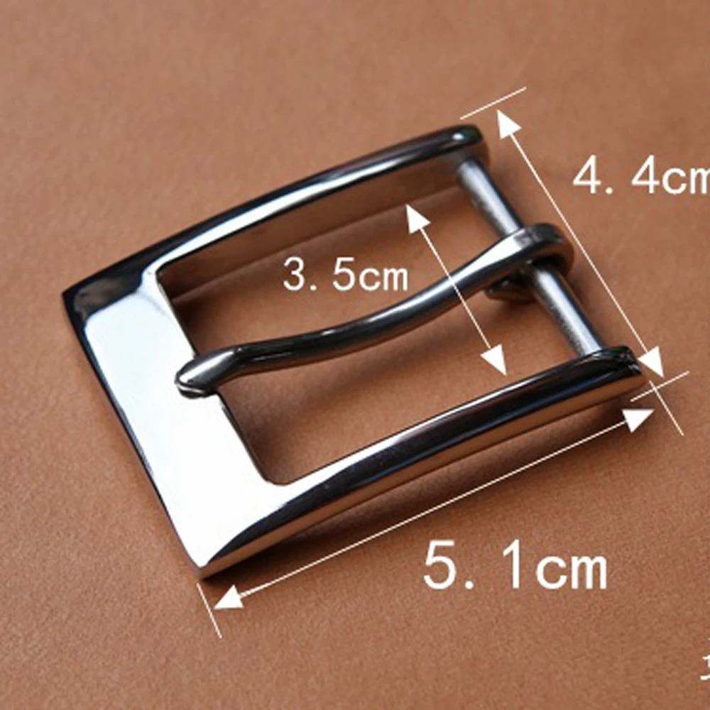 Hebilla de pin de cinturón de acero inoxidable para hombre, accesorio de cuero artesanal de 3,5 cm de ancho interior, diseño simple, sólido, 3 unids/lote