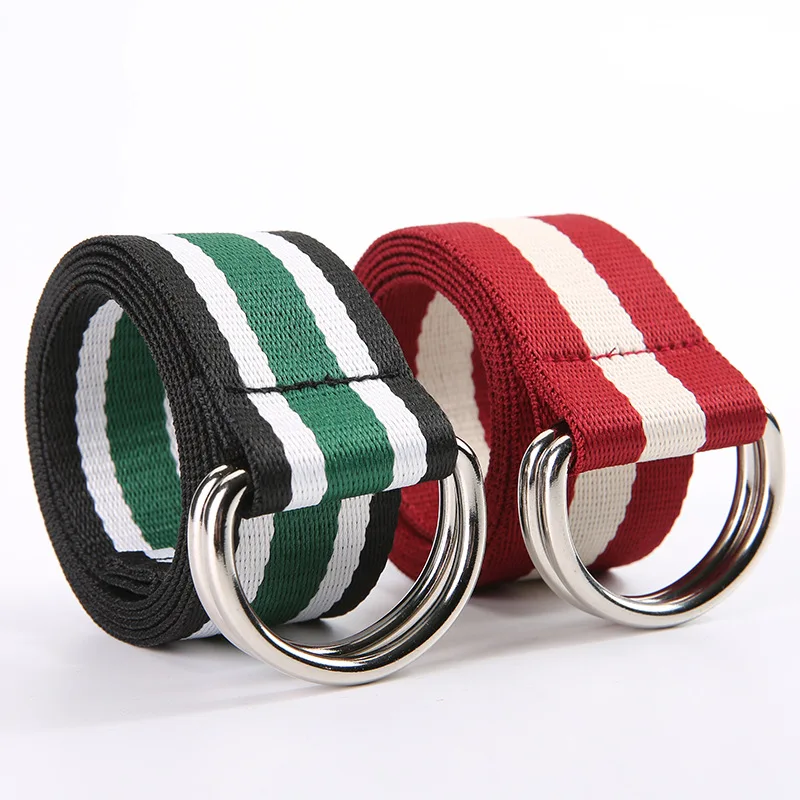 Men Women Unisex Plain Webbing Cotton Canvas Metal Buckle Belt High Quality Belts Male Luxury Casual Straps Ceintures FB88