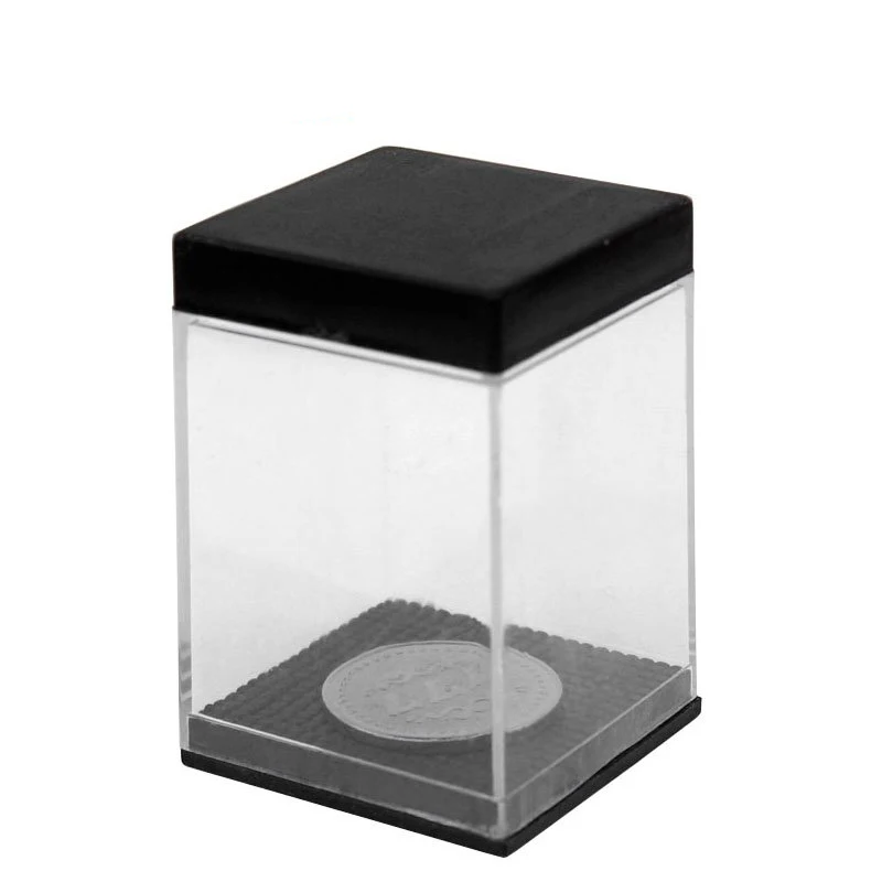 

Coin Appear In The Box Magic Tricks Crystal Box For Kids Adult Toy Close Up Street Stage Magic PropsAccessories Gimmick Comedy I
