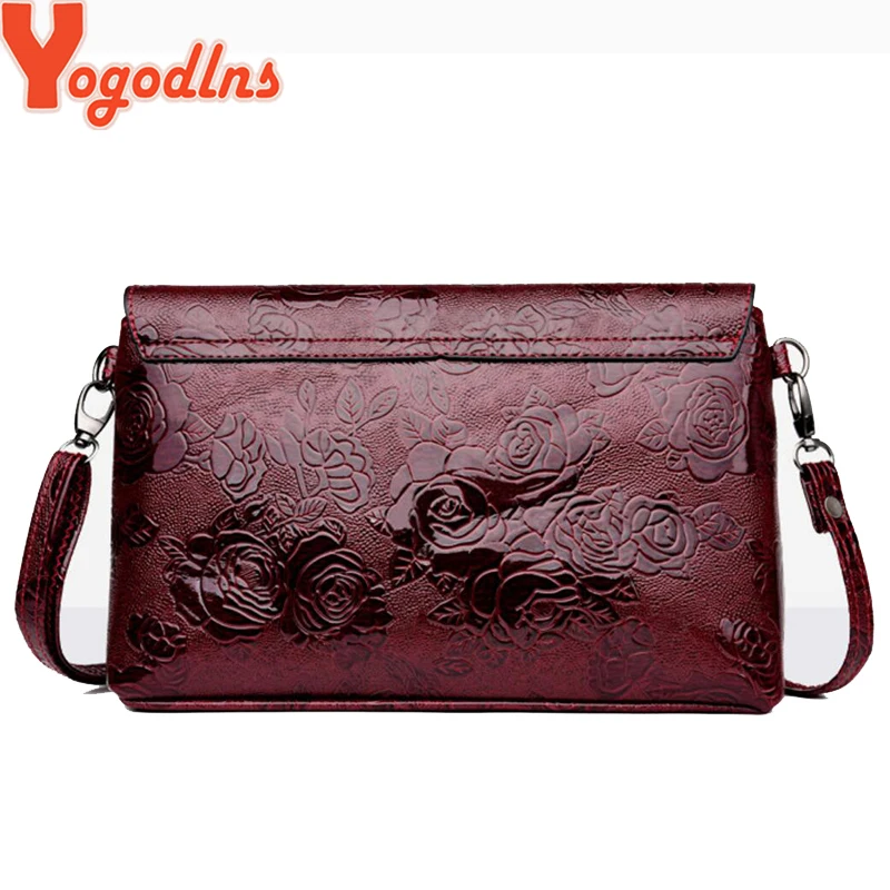 Yogodlns Luxury Handbags Women Bag Designer Flower Embossed Shoulder Bag Envelope Bag Ladies Flap Crossbody Bag Lady Purse bolso