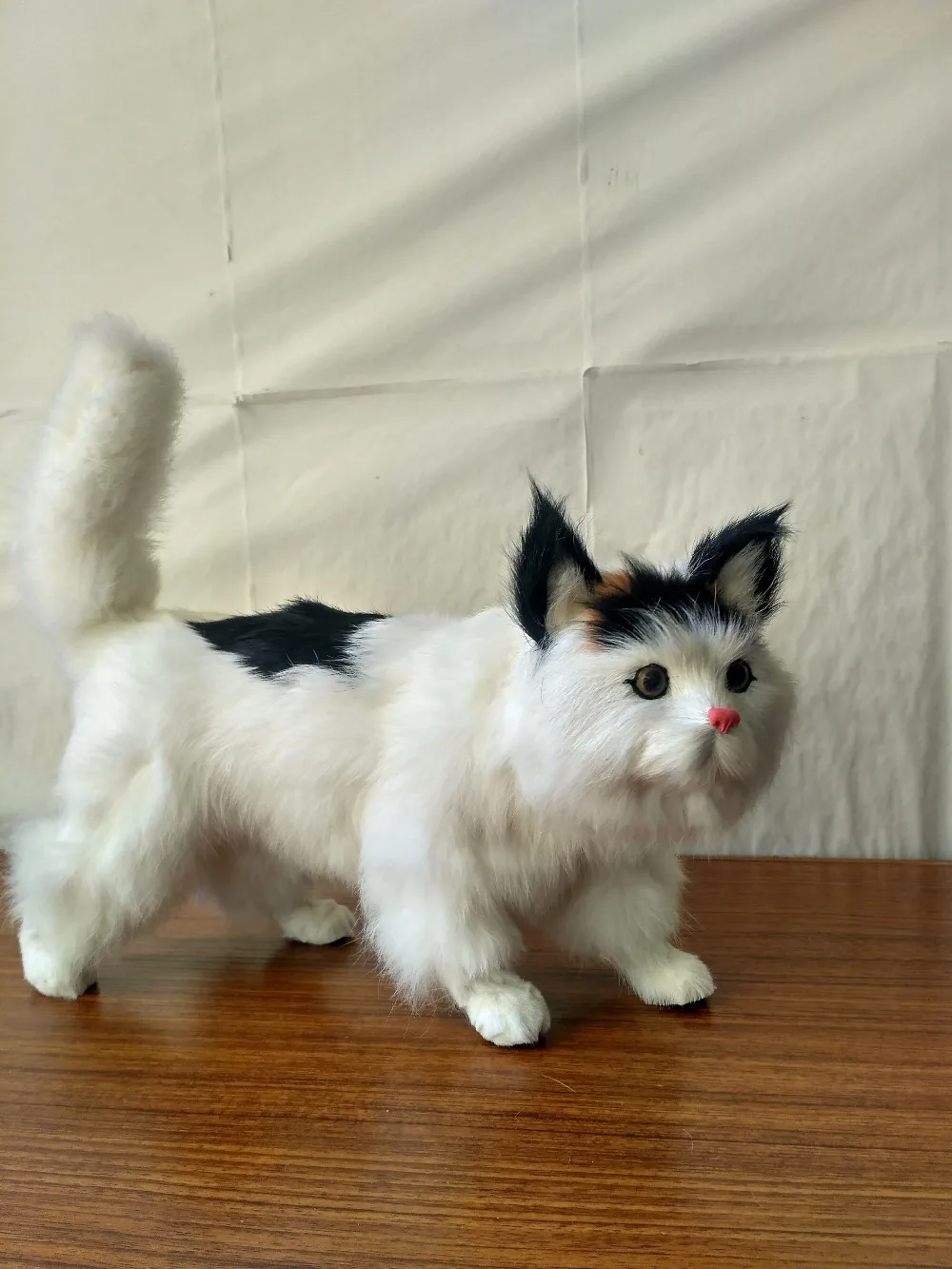 

big creative simulaiton cat model toys polyethylene & fur black&white standing cat model 30x12x18cm 0768