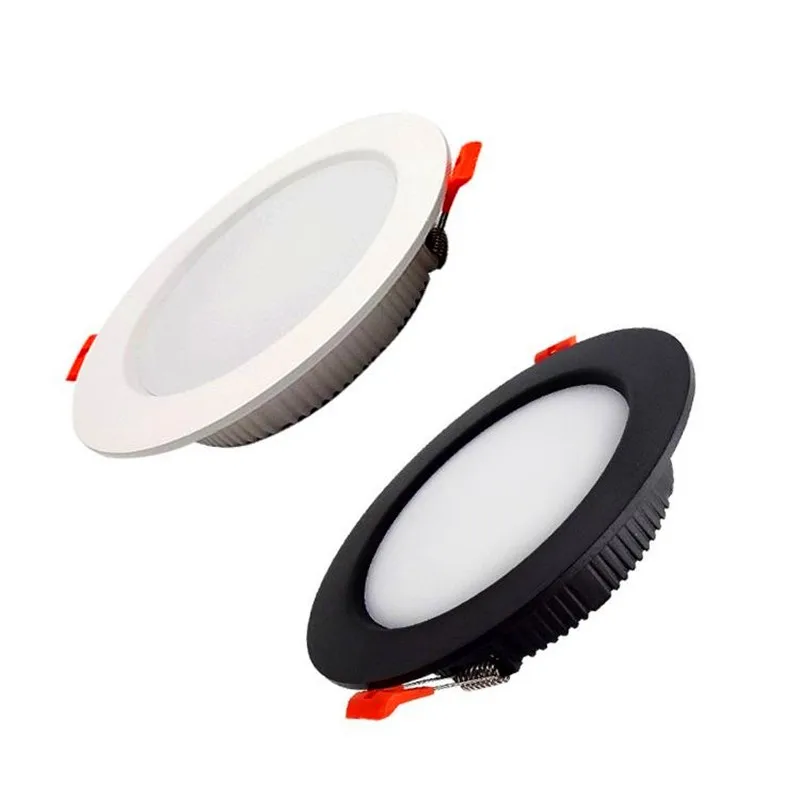 Ledowa oprawa typu Downlight 220V 240V 110V możliwość przyciemniania LED sufitowe oświetlenie punktowe Ultra cienka 3W 5W 7W 9W 12W 15W LED żarówka