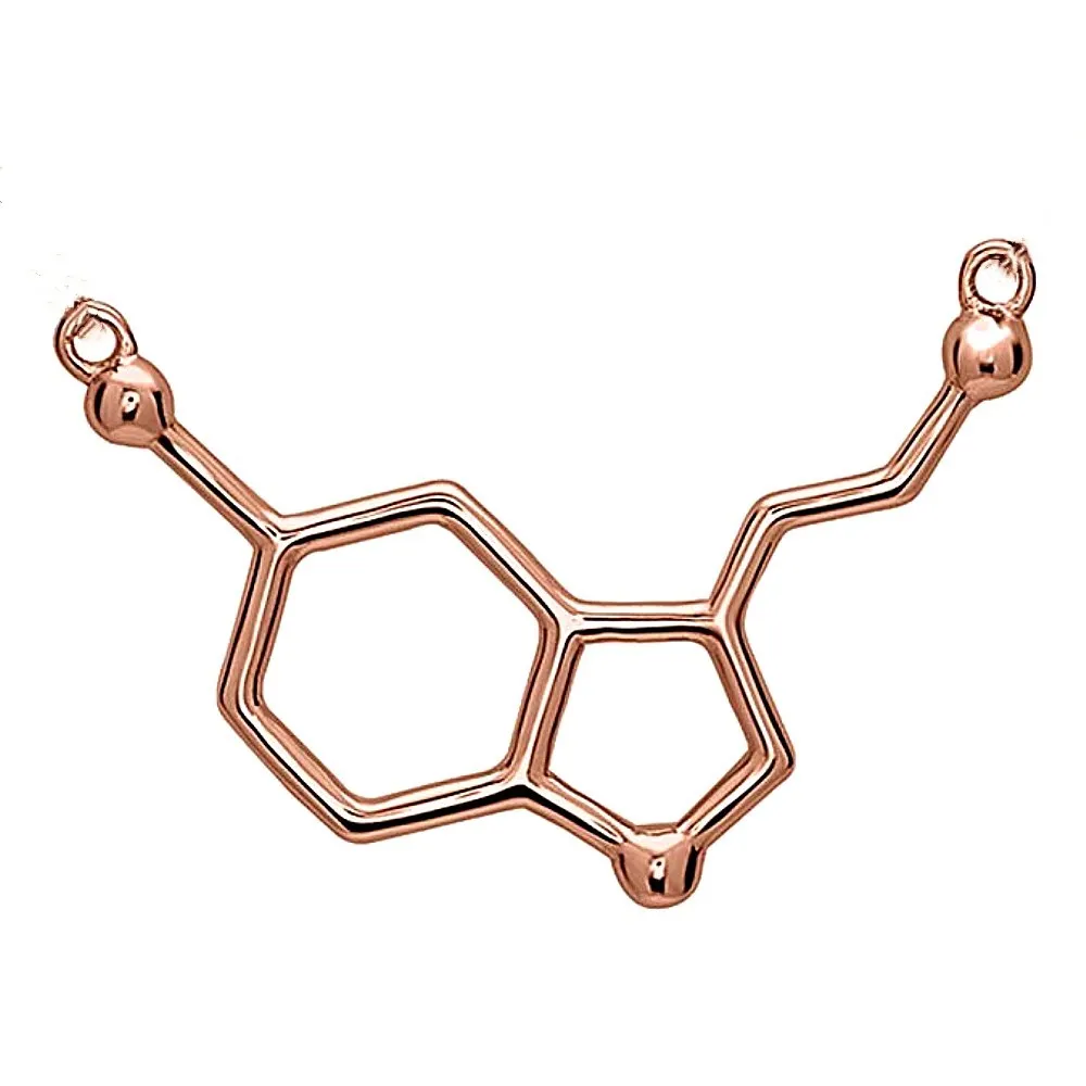 Zinc Alloy Metal Happiness Hormone Science Geek DNA Chemistry Lovers Caffeine Molecule Charm And Pendant