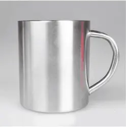 New 300ml Stainless Steel Portable Mug Cup Double Wall Travel Tumbler Coffee Tea Glass