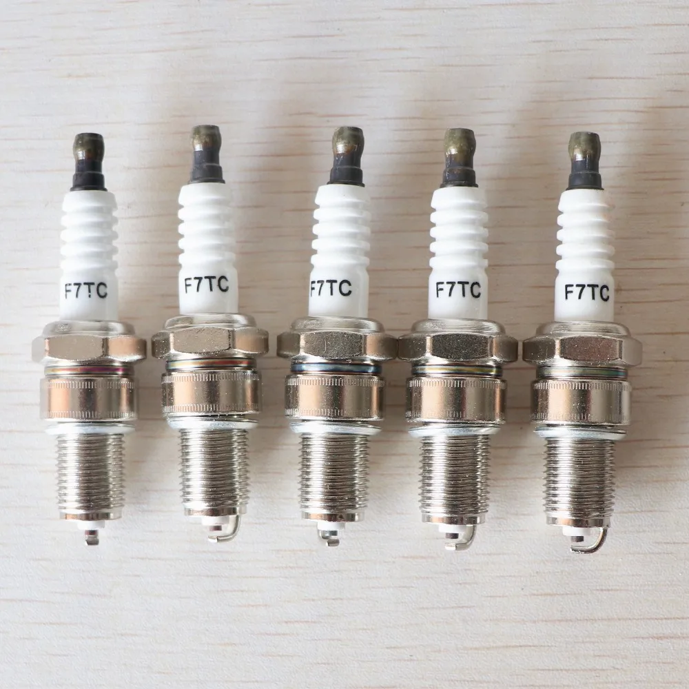 5pcs F7TC spark plugs Fit For HONDA GX390 13HP GX160 GX200 5.5HP 6.5HP Chinese 168 170 188F Engine Motor Generator