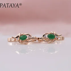 PATAYA New Arrivals 585 Rose Gold Color ​Natural Zircon Vintage Dangle Earrings Women Fine Jewelry Short Eardrop Accessories